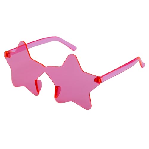 PLAYZOCO Rahmenlose Stern-Sonnenbrille für Kostüm, Party, Junggesellinnenabschied, Karneval, Uni, Hellrosa PLAYZOCO Rahmenlose Stern-Sonnenbrille für Kostüm, Party, Junggesellinnenabschied, Karneval, Uni, Hellrosa von PLAYZOCO