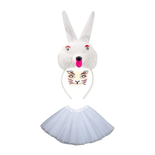 1/3/4/5 Hasen-Kostüm-Set, Ohren, Stirnband, Schwanz, Fliege, Handschuhe, Tutus, Tier, Cosplay, Kostüm für Halloween, Weihnachtsfeier 1/3/4/5 Hasen-Kostüm-Set, Ohren, Stirnband, Schwanz, Fliege, Handschuhe, Tutus, Tier, Cosplay, Kostüm für Halloween, Weihnachtsfeier von PLCPDM