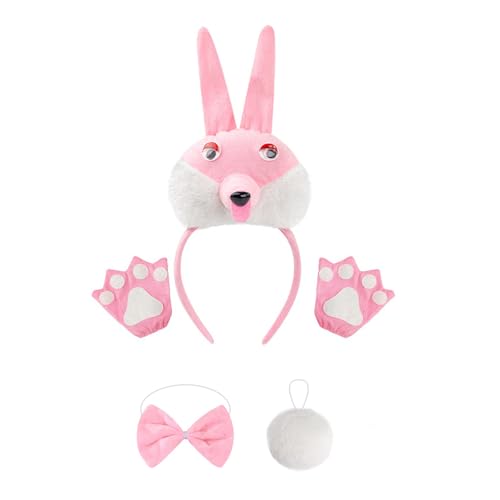 1/3/4/5 Hasen-Kostüm-Set, Ohren, Stirnband, Schwanz, Fliege, Handschuhe, Tutus, Tier, Cosplay, Kostüm für Halloween, Weihnachtsfeier 1/3/4/5 Hasen-Kostüm-Set, Ohren, Stirnband, Schwanz, Fliege, Handschuhe, Tutus, Tier, Cosplay, Kostüm für Halloween, Weihnachtsfeier von PLCPDM