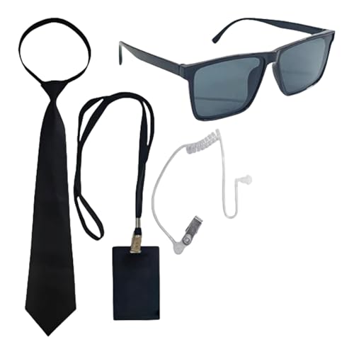 4pcs Spielen Cosplay Toy Secret Service Kostüme Accessoires Ohrstöpsel Sonnenbrille Für Halloween Dress Up Cosplay Party 4pcs Spielen Cosplay Toy Secret Service Kostüme Accessoires Ohrstöpsel Sonnenbrille Für Halloween Dress Up Cosplay Party von PLCPDM