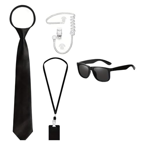 4pcs Spielen Cosplay Toy Secret Service Kostüme Accessoires Ohrstöpsel Sonnenbrille Für Halloween Dress Up Cosplay Party 4pcs Spielen Cosplay Toy Secret Service Kostüme Accessoires Ohrstöpsel Sonnenbrille Für Halloween Dress Up Cosplay Party von PLCPDM