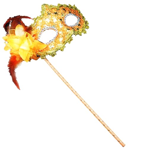 Federierte Maskerade Maske Mit Stickblumendekoration Maskerade Maske Halbgesichtsmaske Für Frauen Halloween Cosplay Proms von PLCPDM