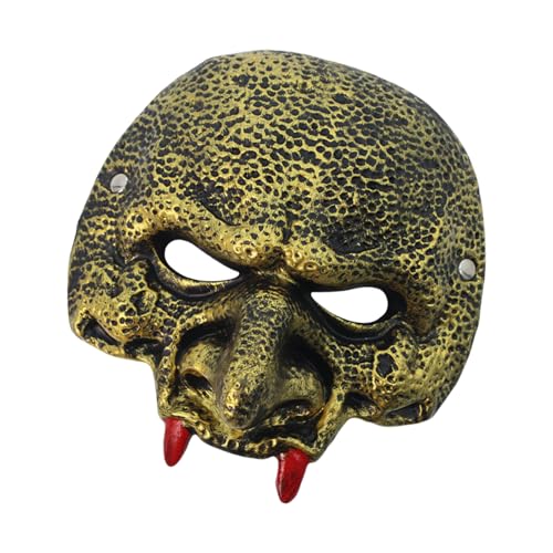 Halloween Cosplay Goblins Karneval Gras Gruselige Halbgesichtsmaske für Karneval Kostüme Party von PLCPDM