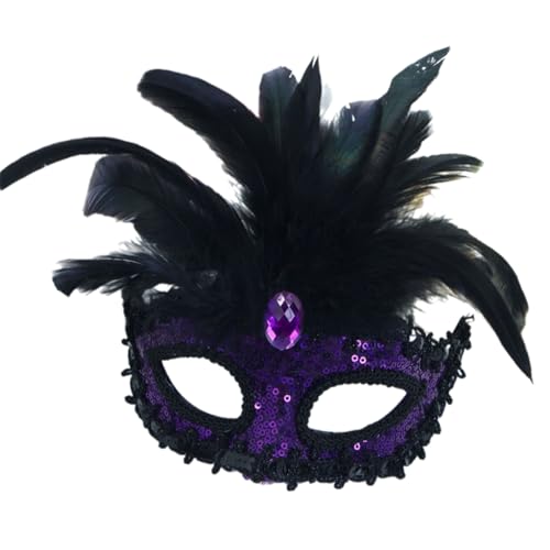 Halloween Karneval Halbgesicht gefiederte Venezianer Karneval Maskerade Party von PLCPDM