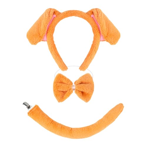 Hunde-Rollenspiel-Kostüm-Set mit Stirnband, Schwanz, Fliege, Nasenrock, Halloween-Hunde-Outfit, Zubehör für Kinder Hunde-Rollenspiel-Kostüm-Set mit Stirnband, Schwanz, Fliege, Nasenrock, Halloween-Hunde-Outfit, Zubehör für Kinder von PLCPDM