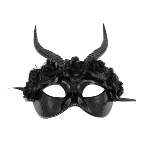 Maskerade Devils Karneval Halloween Party halbes Gesicht Gruselhörner für Party von PLCPDM