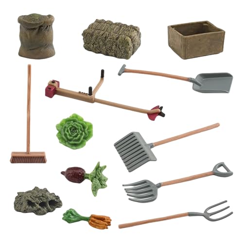 Miniaturfiguren-Set für Puppenhäuser, Gartenszene, Outdoor-Dekorationen, Modell-Display, Puppenhäuser, Gemüsefiguren, Dekoration, 13-teiliges Set von PLCPDM