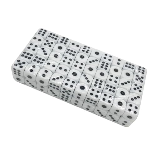 PLCPDM 100pcs Acrylic 6 Seitige Runde Ecke Mehrseitige Tischspiel Dices Math Counting Teaching Tool Mahjong Accessoires von PLCPDM
