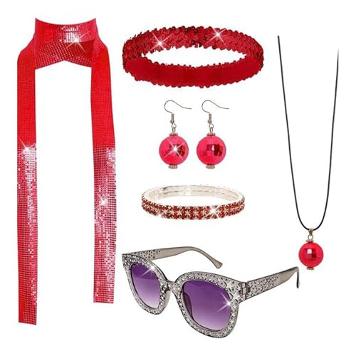 PLCPDM 5pcs Discos 1950er 1960er 1970er Jahre 80er Jahre Set Rockstars Coole Outfits Für Halloween Birthday Party Kostüm Kleidungszubehör PLCPDM 5pcs Discos 1950er 1960er 1970er Jahre 80er Jahre Set Rockstars Coole Outfits Für Halloween Birthday Party Kostüm Kleidungszubehör von PLCPDM