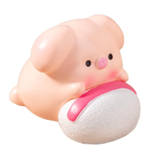 PLCPDM Cartoon Beauty Make-up Piggy Miniatur Tier Figuren für Innendekoration Home Office oder Auto Armaturenbrett Ornament von PLCPDM