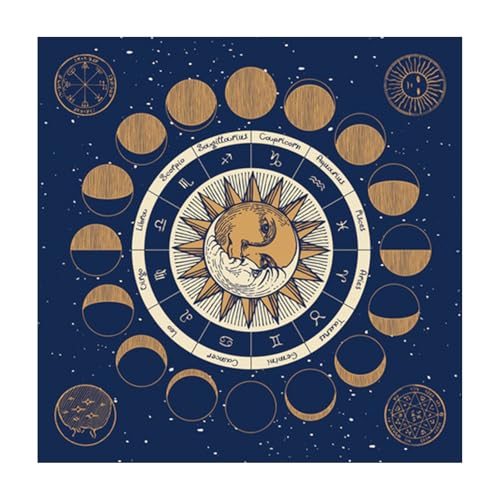 PLCPDM Divinations Tischdecke Kartenmatte Tisch Deckt Astrologische Orakel Pad Tarot Tischtuch Altars Stoffbrettspielpolster von PLCPDM