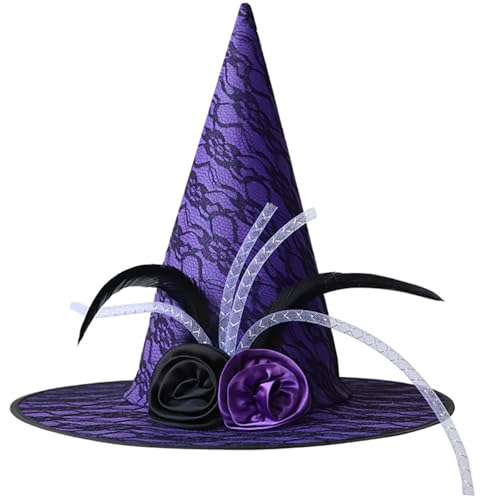 PLCPDM Halloween Party Hexenhüte Schleier Blume Spitzkappen Cosplay Zubehör Einzigartige Hexenhut Cosplay Zubehör PLCPDM Halloween Party Hexenhüte Schleier Blume Spitzkappen Cosplay Zubehör Einzigartige Hexenhut Cosplay Zubehör von PLCPDM