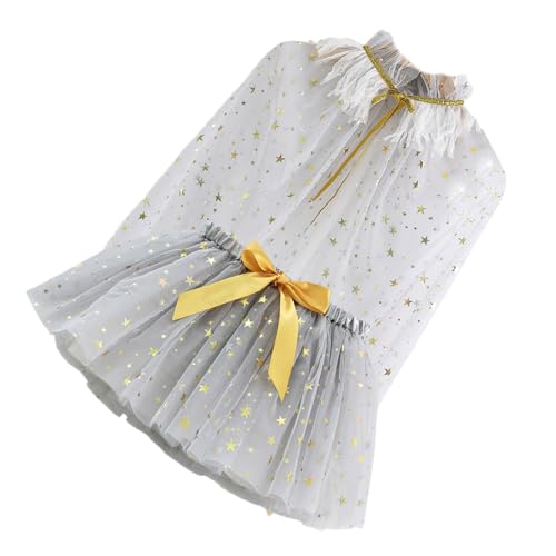 PLCPDM Kinderprinzessin Outfit Girls Tüll Kleid Elastischer Taillenrock & Sterndekor Schalkap Set Für Themenpartys PLCPDM Kinderprinzessin Outfit Girls Tüll Kleid Elastischer Taillenrock & Sterndekor Schalkap Set Für Themenpartys von PLCPDM