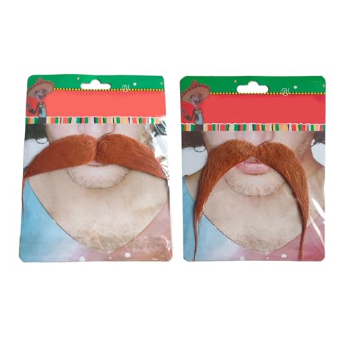 PLCPDM Künstliche Schnurrbärte, selbstklebend, für Festivals, Maskeraden, Partyzubehör, Halloween-Kostüm für Damen und Herren, 2 Stück PLCPDM Künstliche Schnurrbärte, selbstklebend, für Festivals, Maskeraden, Partyzubehör, Halloween-Kostüm für Damen und Herren, 2 Stück von PLCPDM