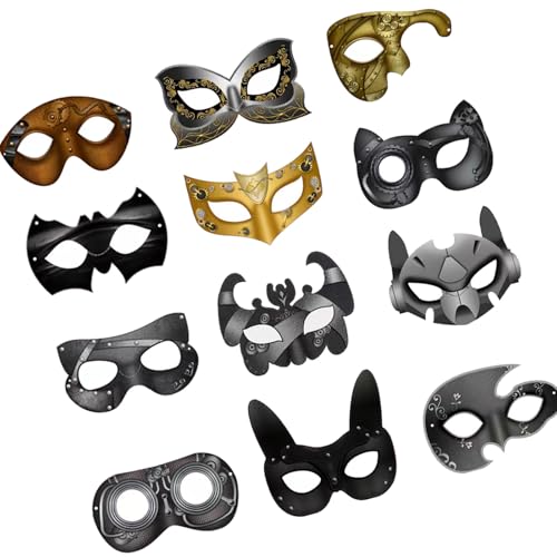 PLCPDM Masquerade Maske Lackierte Papiermade Maske Halbe Gesichtsmaske Cosplay Maske Für Halloween Carnivals Party Supplies von PLCPDM