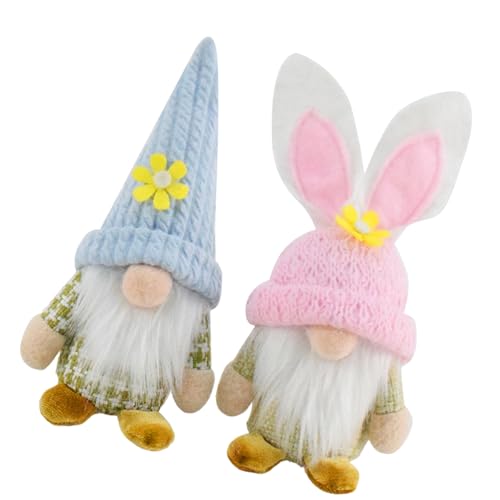 PLCPDM Packung Mit 2 Handgefertigten Gnomes Figuren Plüschpuppen Frühling Bunnies Ohrdesign Für Und Partytischdekorationen von PLCPDM