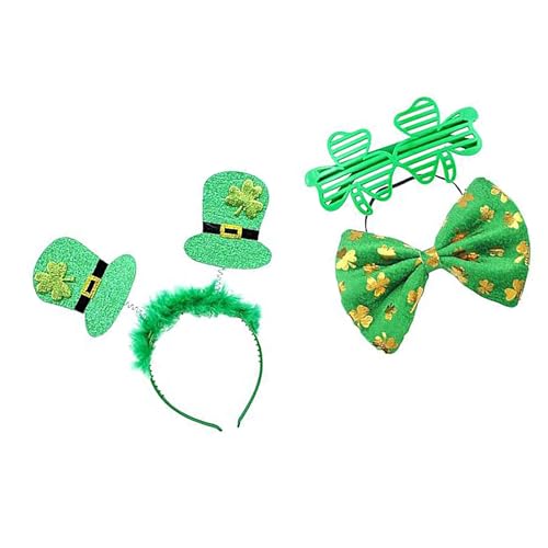 PLCPDM Patrick's Day Kostüme, Zubehör, Hosenträger Kobold, Hut, Patrick's Day, Dekoration, Partyzubehör für Erwachsene, 3 Stück PLCPDM Patrick's Day Kostüme, Zubehör, Hosenträger Kobold, Hut, Patrick's Day, Dekoration, Partyzubehör für Erwachsene, 3 Stück von PLCPDM