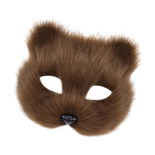 PLCPDM Pelzige Katzen Halbgesichtsbrille Tierkatzen Cosplay für Männer Frauen Maskerade Halloween Party Make-up Kostüm PLCPDM Pelzige Katzen Halbgesichtsbrille Tierkatzen Cosplay für Männer Frauen Maskerade Halloween Party Make-up Kostüm von PLCPDM