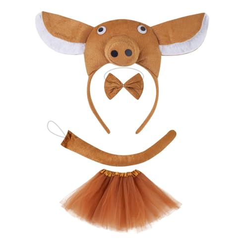 PLCPDM Piggy Tail Kostüm Mit Piggy Stirnband Handschuhtrock Und Bowtie Halloween Piggy Kostüm Für Kid Boy Girl Halloween Cosplay PLCPDM Piggy Tail Kostüm Mit Piggy Stirnband Handschuhtrock Und Bowtie Halloween Piggy Kostüm Für Kid Boy Girl Halloween Cosplay von PLCPDM