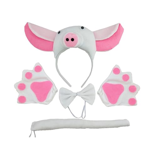 PLCPDM Piggy Tail Kostüm Mit Piggy Stirnband Handschuhtrock Und Bowtie Halloween Piggy Kostüm Für Kid Boy Girl Halloween Cosplay PLCPDM Piggy Tail Kostüm Mit Piggy Stirnband Handschuhtrock Und Bowtie Halloween Piggy Kostüm Für Kid Boy Girl Halloween Cosplay von PLCPDM