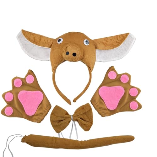 PLCPDM Piggy Tail Kostüm Mit Piggy Stirnband Handschuhtrock Und Bowtie Halloween Piggy Kostüm Für Kid Boy Girl Halloween Cosplay PLCPDM Piggy Tail Kostüm Mit Piggy Stirnband Handschuhtrock Und Bowtie Halloween Piggy Kostüm Für Kid Boy Girl Halloween Cosplay von PLCPDM