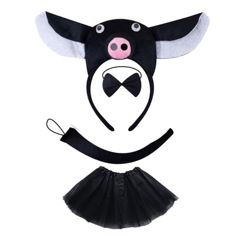PLCPDM Piggy Tail Kostüm Mit Piggy Stirnband Handschuhtrock Und Bowtie Halloween Piggy Kostüm Für Kid Boy Girl Halloween Cosplay PLCPDM Piggy Tail Kostüm Mit Piggy Stirnband Handschuhtrock Und Bowtie Halloween Piggy Kostüm Für Kid Boy Girl Halloween Cosplay von PLCPDM