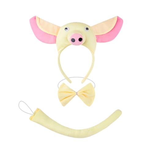 PLCPDM Piggy Tail Kostüm Mit Piggy Stirnband Handschuhtrock Und Bowtie Halloween Piggy Kostüm Für Kid Boy Girl Halloween Cosplay PLCPDM Piggy Tail Kostüm Mit Piggy Stirnband Handschuhtrock Und Bowtie Halloween Piggy Kostüm Für Kid Boy Girl Halloween Cosplay von PLCPDM