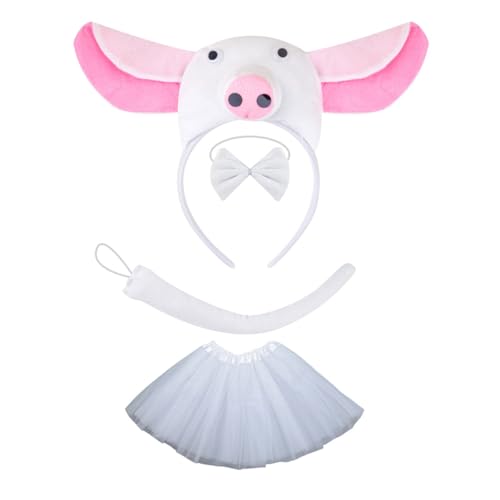 PLCPDM Piggy Tail Kostüm Mit Piggy Stirnband Handschuhtrock Und Bowtie Halloween Piggy Kostüm Für Kid Boy Girl Halloween Cosplay PLCPDM Piggy Tail Kostüm Mit Piggy Stirnband Handschuhtrock Und Bowtie Halloween Piggy Kostüm Für Kid Boy Girl Halloween Cosplay von PLCPDM