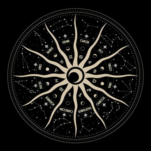 PLCPDM Sonne Astrologys Altäre Tarots Stoff Astrologys Oracles Brettspielkartenmatten Zur Verbesserung Der Spirituellen von PLCPDM