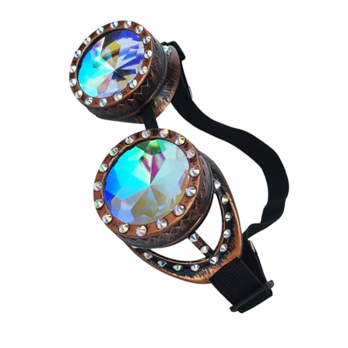 PLCPDM Sterevunk Brille Brille Kaleidoskope Raves Goggles Halloween Cosplay Party Kostüm Psychedelik Brille Brille PLCPDM Sterevunk Brille Brille Kaleidoskope Raves Goggles Halloween Cosplay Party Kostüm Psychedelik Brille Brille von PLCPDM
