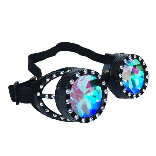 PLCPDM Sterevunk Brille Brille Kaleidoskope Raves Goggles Halloween Cosplay Party Kostüm Psychedelik Brille Brille PLCPDM Sterevunk Brille Brille Kaleidoskope Raves Goggles Halloween Cosplay Party Kostüm Psychedelik Brille Brille von PLCPDM