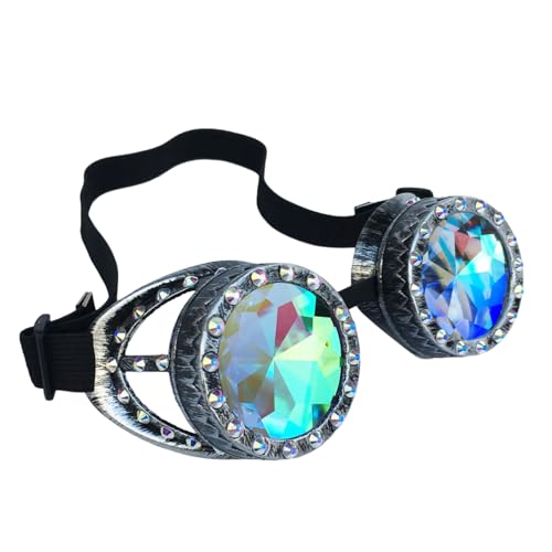 PLCPDM Sterevunk Brille Brille Kaleidoskope Raves Goggles Halloween Cosplay Party Kostüm Psychedelik Brille Brille PLCPDM Sterevunk Brille Brille Kaleidoskope Raves Goggles Halloween Cosplay Party Kostüm Psychedelik Brille Brille von PLCPDM
