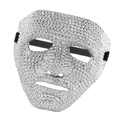 PLCPDM Strasssteine ​​Maskerade Maske Vollgesichtsmaske Skelett Kopfmaske Kürbismaske Schädelmaske Für Männer Frauen Halloween Cosplay von PLCPDM