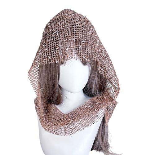 PLCPDM Vielseitiger Netzhut, Cosplay, Event, Hut, funkelnd, breiter Kopf, Schals, dramatisch, stilvoll, Party-Accessoire, stilvolles Party-Accessoire von PLCPDM