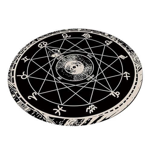 Sun Moon Astrologie Pendel Matte Tarots Gummi Tischdecke Schreibtisch Dekoration Tarots Kartenpolster Pendel Zeremonie Matte von PLCPDM