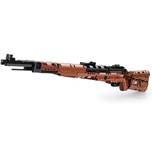 PLEX Technik Gewehr K98 Bausatz, 1025 Teile Bauset, Bausteine Mauser 98K Gewehr mit Schussfunktion Kompatibel mit Lego Gewehre von PLEX