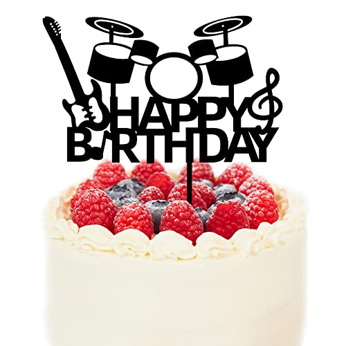 PLIFREAT Rockmusik Tortenaufsatz, Schwarzer Acryl Happy Birthday Kuchenaufsatz Mit Schlagzeug, Tortenaufsatz Zum Thema Musik Für Jungen, Mädchen, Schlagzeuger, Geburtstagstorte Dekoration PLIFREAT Rockmusik Tortenaufsatz, Schwarzer Acryl Happy Birthday Kuchenaufsatz Mit Schlagzeug, Tortenaufsatz Zum Thema Musik Für Jungen, Mädchen, Schlagzeuger, Geburtstagstorte Dekoration von PLIGREAT