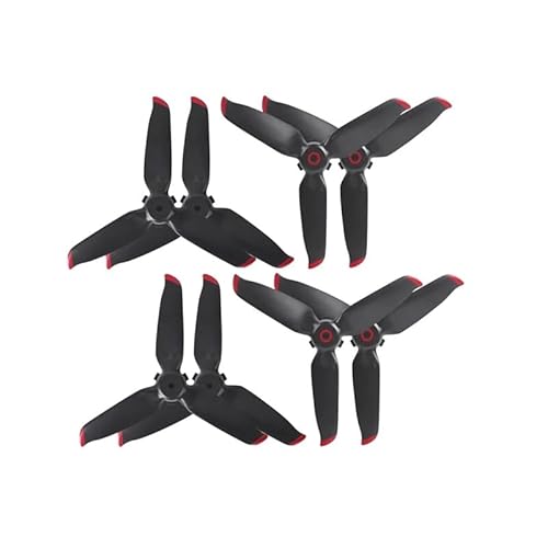 4 Paar Propeller Blade Requisiten for D-JI FPV Combo Drohnenzubehör golden Silber rot (Size : Red) von PLKJIGJS