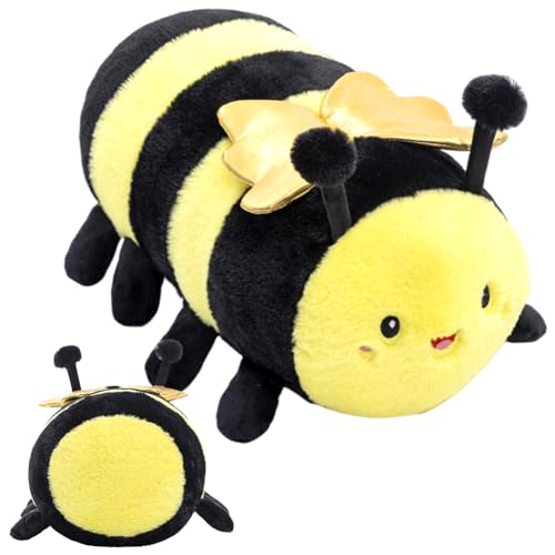 PLLBMXTI Biene Kuscheltier, Plüsch Biene Spielzeug, Kuscheliges Insektentier Biene Deko, Super Weiche Biene Plüsch, Kuscheltier Raupe, Plüschpuppe Geschenk für Mädchen Jungen -22CM von PLLBMXTI