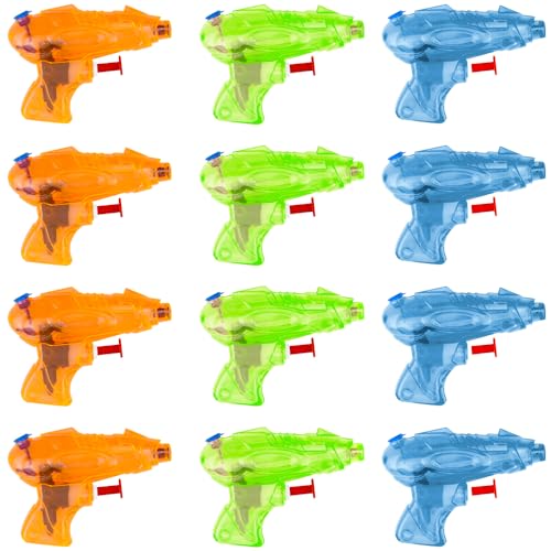 PLLYPE 12 Stück wasserpistole klein, Mini Wasserspritzpistole, Kinder Spritzpistole Mini, Wasserpistole für Kinder, Water Gun für Sommer Garten Pool Outdoor, Pool Party Mitgebsel von PLLYPE