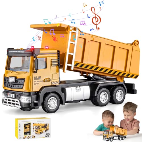 PLLYPE Baustellen Fahrzeuge Spielzeug Set, 1:40 Baustellenfahrzeuge Kinder, Metall Baufahrzeuge LKW Auto Spielzeug, Geschenk Jungen 3 4 5 6 Jahre von PLLYPE