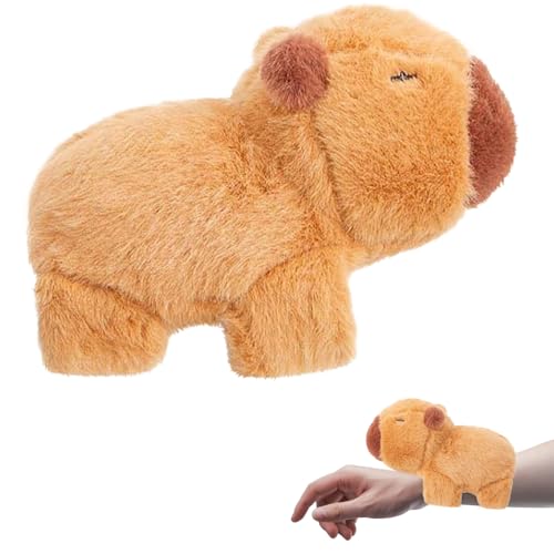 PLLYPE Capybara Schnapparmband Kinder, 18CM Simulation Capybara Plüschtier, Capybara Kuscheltier Snap Armband, Geschenk für Kinder Und Freunde von PLLYPE