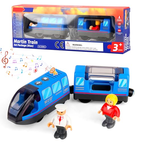 PLLYPE Eisenbahn Elektrische Lok, elektrische Eisenbahn holzschienen, holzeisenbahn elektrische lok, Holzeisenbahn Zug Elektrische, Geschenk Spielzeug für Junge Mädchen ab 3 Jahren, Blau PLLYPE Eisenbahn Elektrische Lok, elektrische Eisenbahn holzschienen, holzeisenbahn elektrische lok, Holzeisenbahn Zug Elektrische, Geschenk Spielzeug für Junge Mädchen ab 3 Jahren, Blau von PLLYPE
