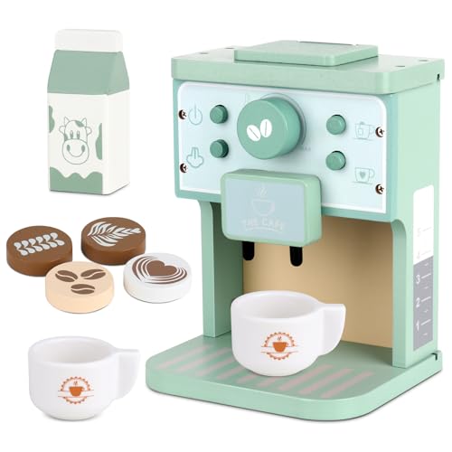 PLLYPE Kaffeemaschine Kinder Holz, Spielküche Zubehör, Kinderküche Kaffeeservice Spielset, Pädagogisches Holzspielzeug Küchenzubehör Rollenspiele Geschenke für Kleinkind Jungen Mädchen PLLYPE Kaffeemaschine Kinder Holz, Spielküche Zubehör, Kinderküche Kaffeeservice Spielset, Pädagogisches Holzspielzeug Küchenzubehör Rollenspiele Geschenke für Kleinkind Jungen Mädchen von PLLYPE