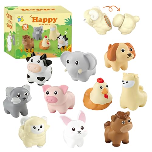 PLLYPE Montessori Spielzeug für Kleinkinder, Buntes Tier-Matching-Spielzeug, Montessori Animal Matching Toy, Baby Sensory Lernspiele Geschenk für Kinder Jungen Mädchen von PLLYPE