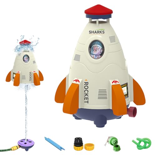 PLLYPE Water Rocket Sprinkler, Raketenwassersprinkler für Outdoor Draußen für Kinder ab 3 Jahre, Wassersprinkler Spielzeug Wasserrakete Raketen Spielzeug für Kinder von PLLYPE