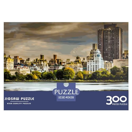 300-teiliges Holzpuzzle, New York City-Puzzle, kreatives rechteckiges Puzzle, Geschenk für Familienspiel, Freunde, 300 Stück (40 x 28 cm) von PLMoney