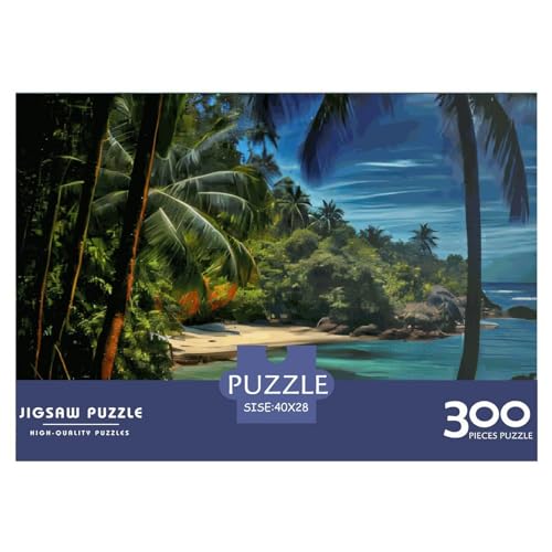 300-teiliges Puzzle für Erwachsene, Coconut Cove-Puzzle, 300-teiliges Holzbrett-Puzzle, Entspannungs-Puzzlespiele, Denksport-Puzzle, 300 Teile (40 x 28 cm) von PLMoney