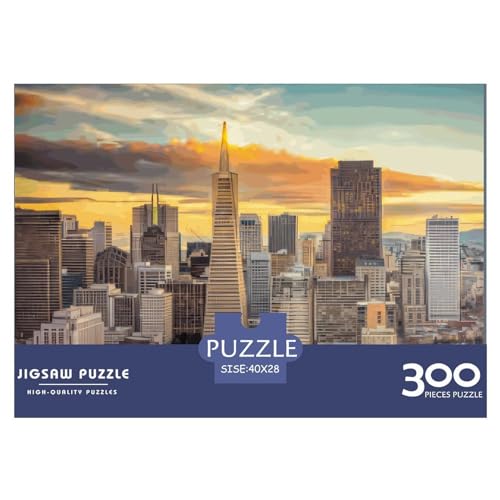 300-teiliges Puzzle für Erwachsene, San Francisco, Kalifornien, Puzzle für Erwachsene, Holzpuzzle, Familienunterhaltungsspielzeug, 300 Stück (40 x 28 cm) von PLMoney