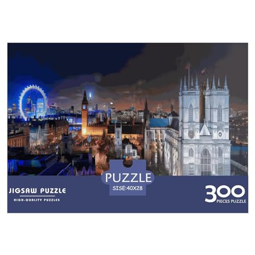 London-Puzzle für Erwachsene, 300 Teile, klassisches Puzzle, Holzpuzzle, Wandkunst, einzigartiges Spielzeug, Geschenk, 300 Teile (40 x 28 cm) von PLMoney